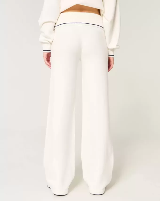 Pantaloni dritti con risvolto in maglia Gilly Hicks