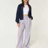 Pantaloni Hollister Livvy a gamba larga in misto lino a vita ultra alta