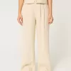 Pantaloni Hollister Livvy a gamba larga in misto lino a vita ultra alta