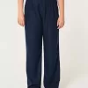 Pantaloni Hollister Livvy a gamba larga in misto lino a vita ultra alta