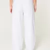 Pantaloni Hollister Livvy a gamba larga in misto lino a vita ultra alta