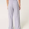 Pantaloni Hollister Livvy a gamba larga in misto lino a vita ultra alta