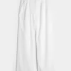 Pantaloni Hollister Livvy a gamba larga in misto lino a vita ultra alta