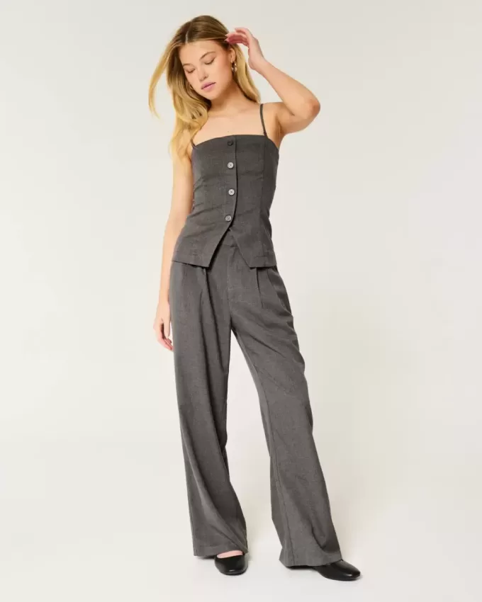 Pantaloni Hollister Livvy a vita alta e gamba larga