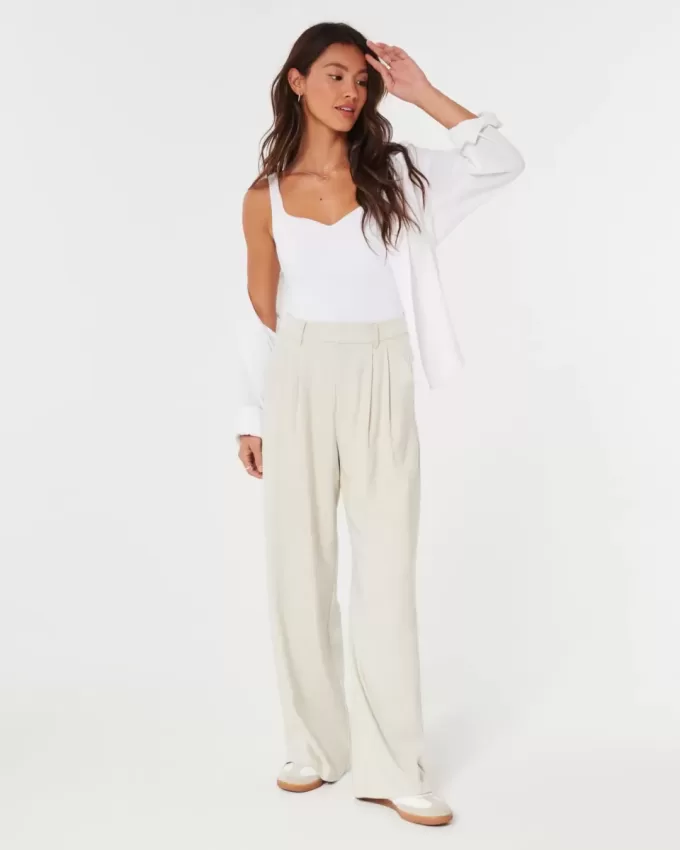 Pantaloni Hollister Livvy a vita alta e gamba larga