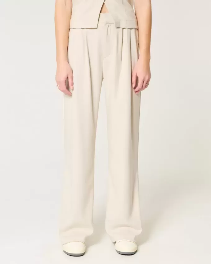Pantaloni Hollister Livvy a vita alta e gamba larga