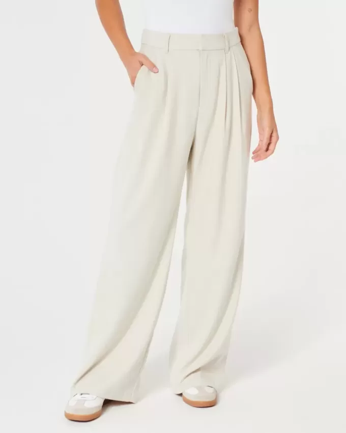 Pantaloni Hollister Livvy a vita alta e gamba larga