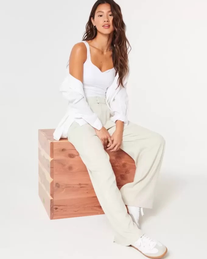 Pantaloni Hollister Livvy a vita alta e gamba larga