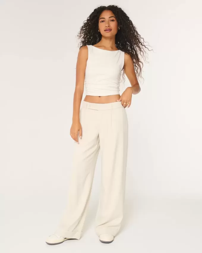 Pantaloni Hollister Livvy a vita bassa e gamba larga