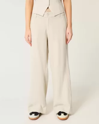 Pantaloni Hollister Livvy a vita bassa e gamba larga