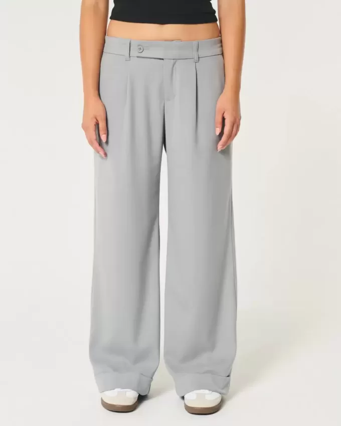 Pantaloni Hollister Livvy a vita bassa e gamba larga
