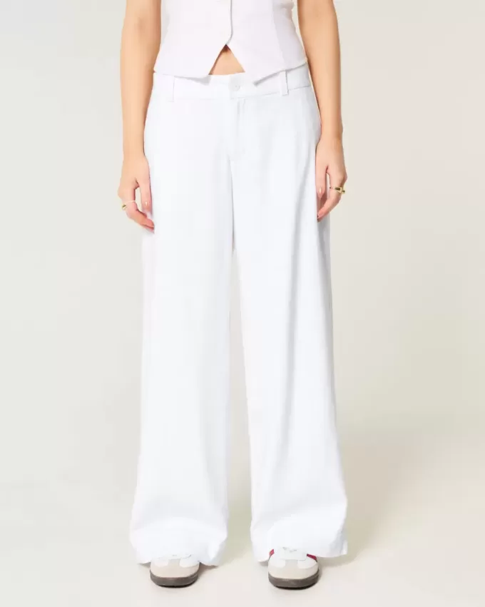 Pantaloni Hollister Livvy a vita bassa e gamba larga