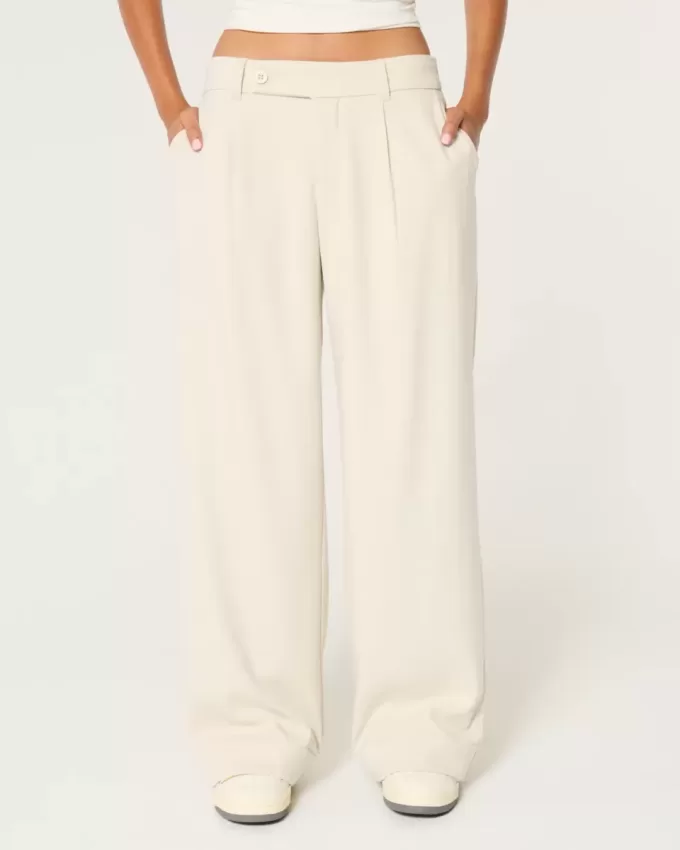 Pantaloni Hollister Livvy a vita bassa e gamba larga