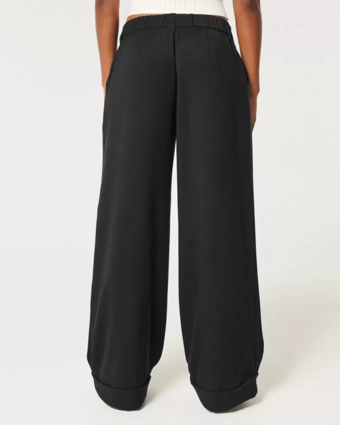 Pantaloni Hollister Livvy a vita bassa e gamba larga