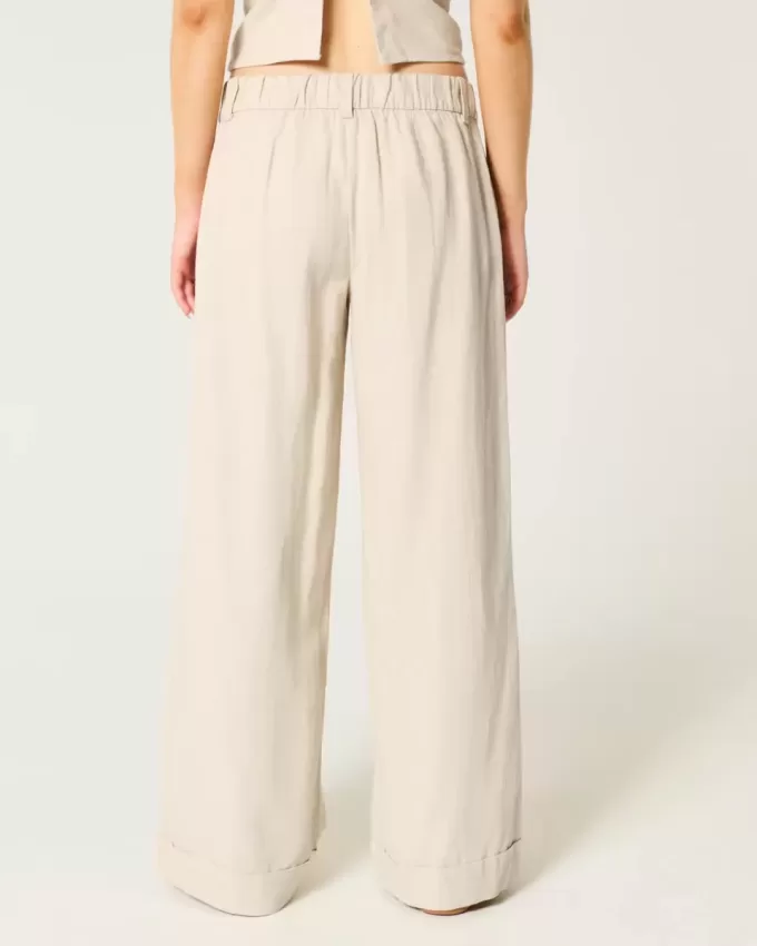 Pantaloni Hollister Livvy a vita bassa e gamba larga