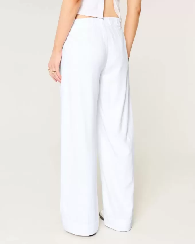 Pantaloni Hollister Livvy a vita bassa e gamba larga