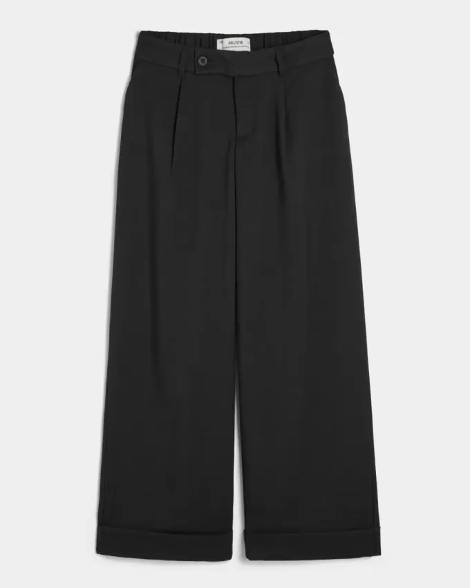 Pantaloni Hollister Livvy a vita bassa e gamba larga
