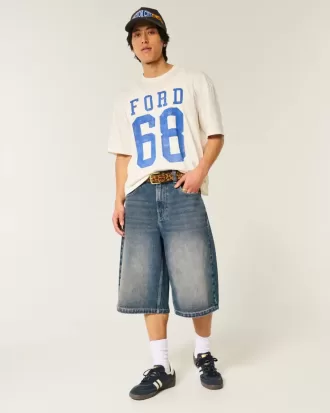Pantaloni in denim lavaggio medio
