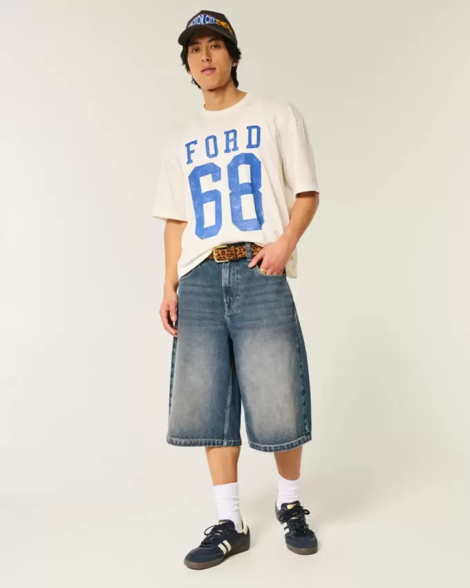 Pantaloni in denim lavaggio medio Pantaloni in denim lavaggio medio