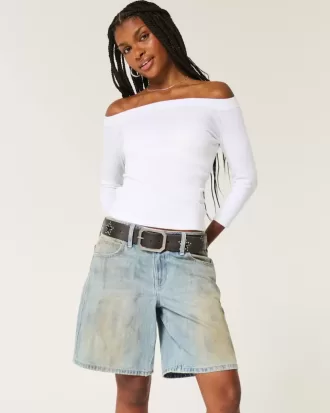 Pantaloni larghi a vita bassa color fango