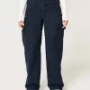 Pantaloni larghi affusolati a vita bassa da carpentiere