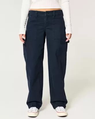 Pantaloni larghi affusolati a vita bassa da carpentiere