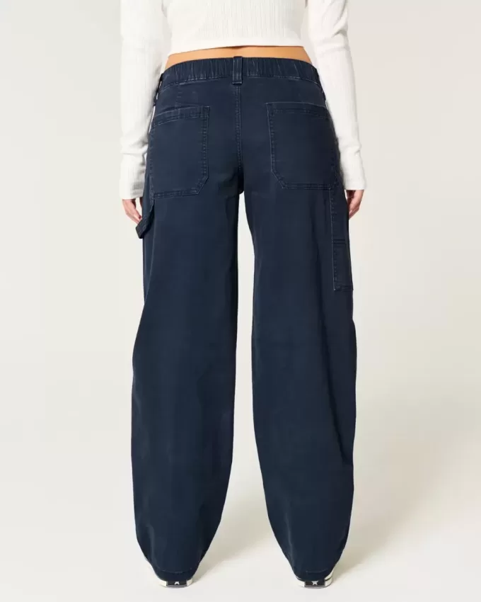 Pantaloni larghi affusolati a vita bassa da carpentiere