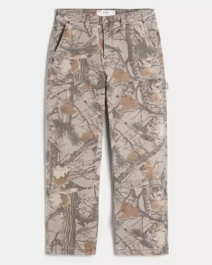 Pantaloni larghi da carpentiere mimetici