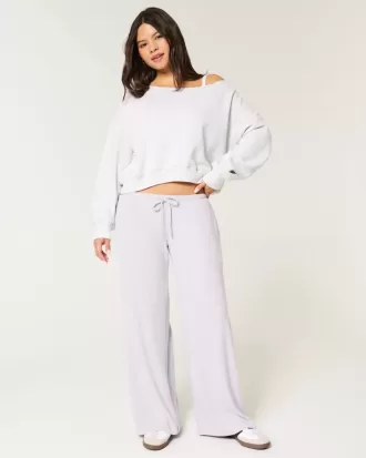 Pantaloni larghi e comodi con coulisse a coste