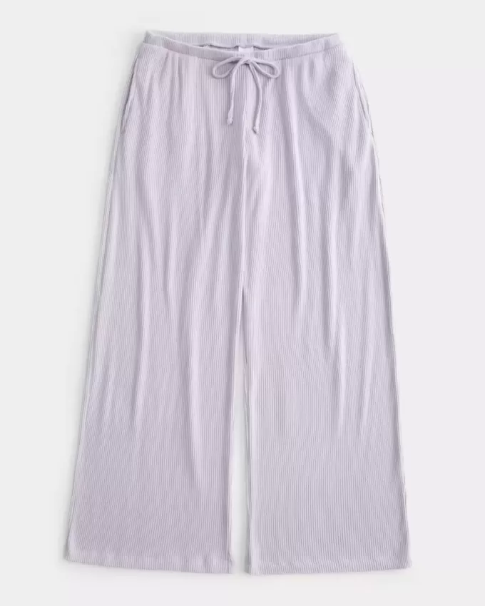 Pantaloni larghi e comodi con coulisse a coste