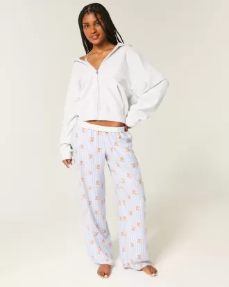 Pantaloni larghi in flanella