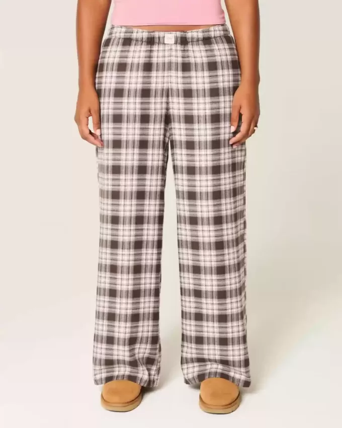 Pantaloni larghi in flanella