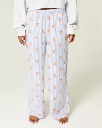 Pantaloni larghi in flanella