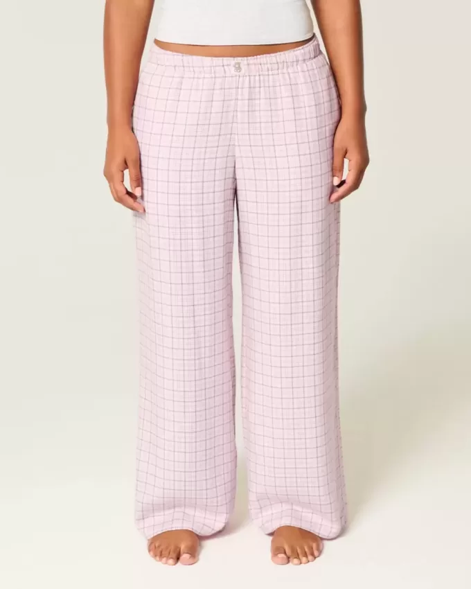 Pantaloni larghi in flanella