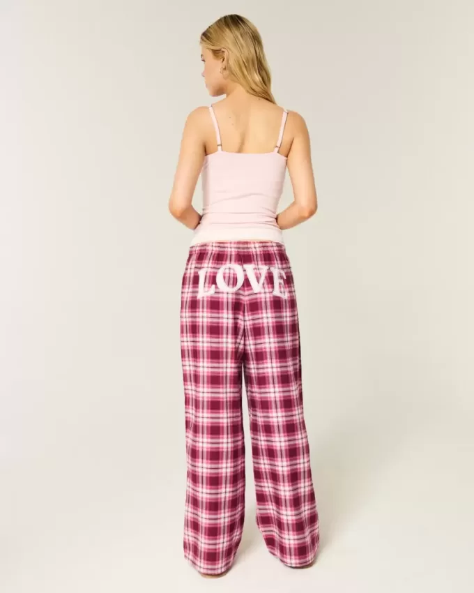 Pantaloni larghi in flanella