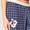 Pantaloni larghi in flanella con grafica numerica