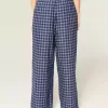 Pantaloni larghi in flanella con grafica numerica