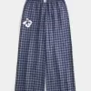 Pantaloni larghi in flanella con grafica numerica