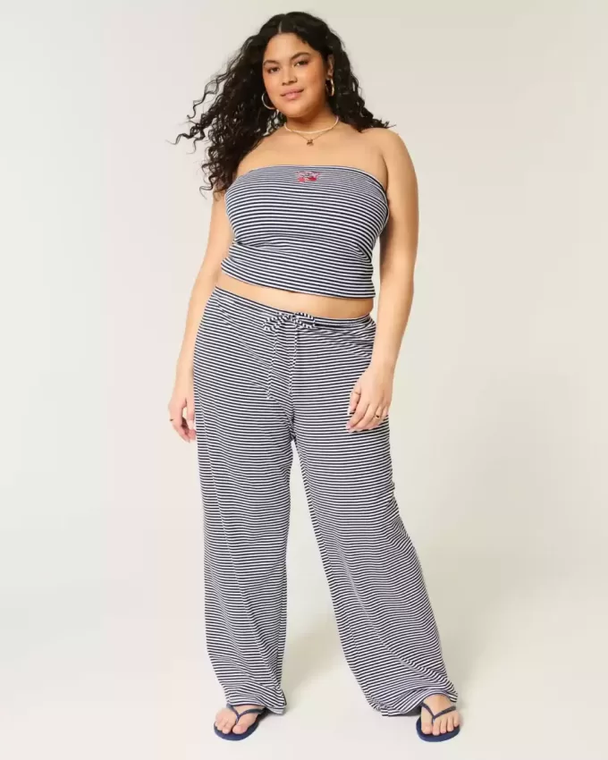 Pantaloni larghi in maglia da infilare