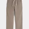 Pantaloni larghi in misto lino