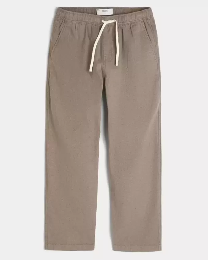Pantaloni larghi in misto lino