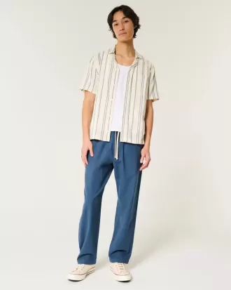 Pantaloni larghi in misto lino