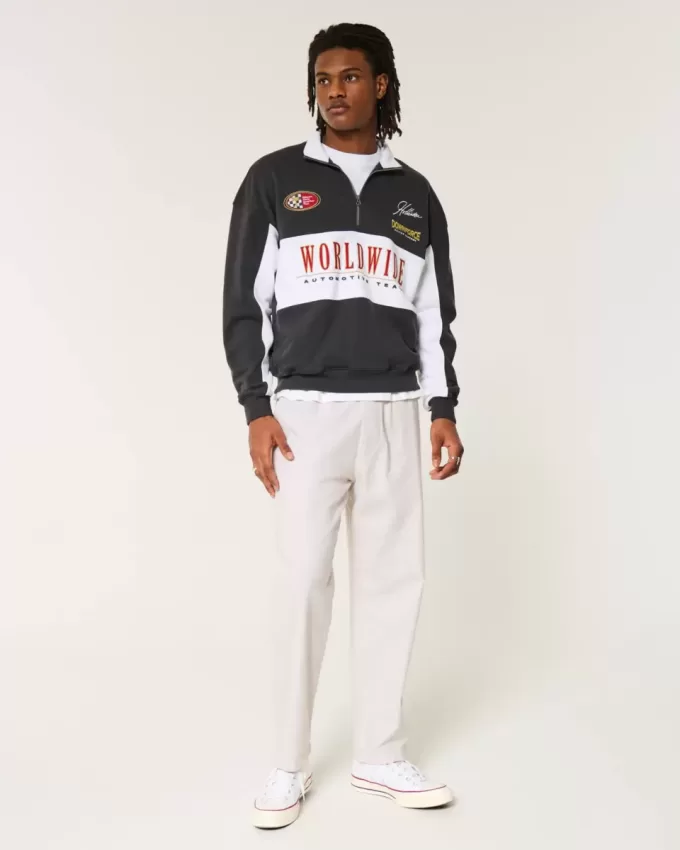 Pantaloni larghi in misto lino