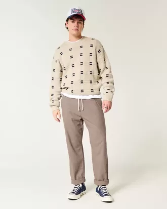 Pantaloni larghi in misto lino