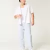 Pantaloni larghi in misto lino