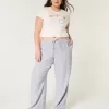 Pantaloni larghi in misto lino