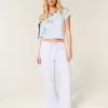 Pantaloni larghi in misto lino
