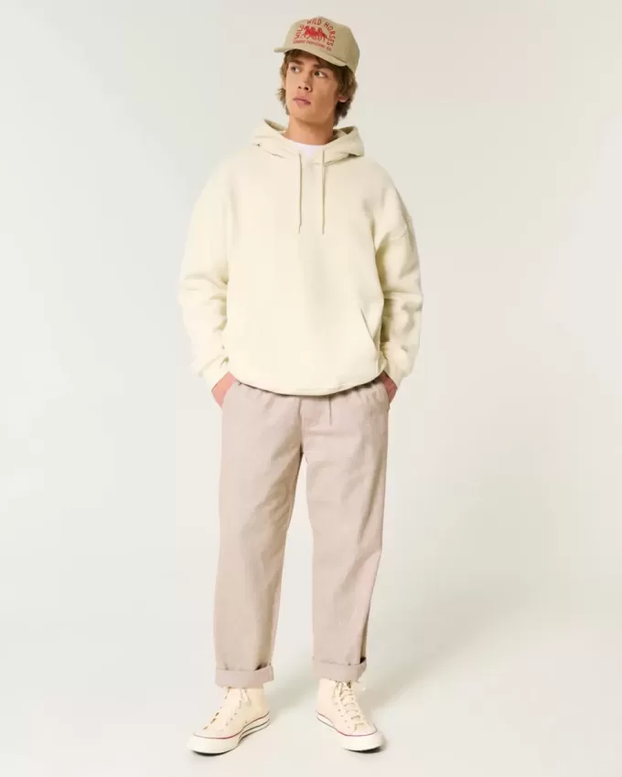 Pantaloni larghi in misto lino