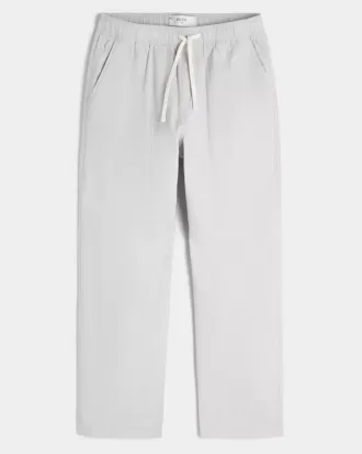 Pantaloni larghi in misto lino