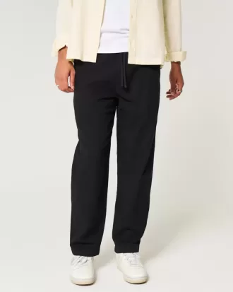 Pantaloni larghi in misto lino